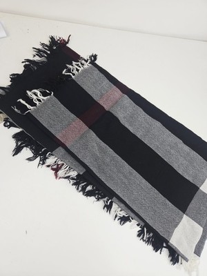 Original Burberry Dreifarbiger Wollschal Neu Ohne Etikett