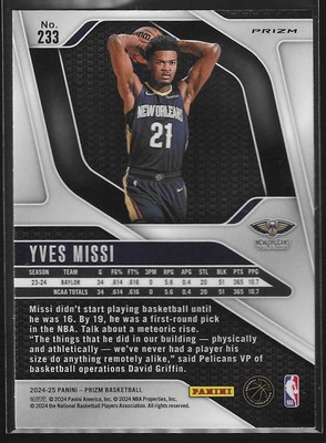 2024-25 Panini Prizm Yves Missi Rookie Red White Blue Prizm RC