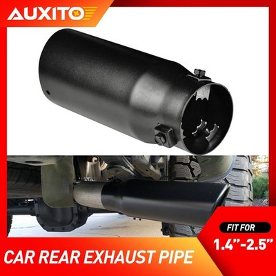 2.5'' Inlet Car Exhaust Tip Muffler Pipe Tail Throat Pipe Stainless Steel Black