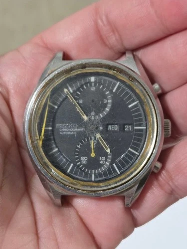 SEIKO 6138-3002 Automatic Chronograph JUMBO Watch Mens Vintage Needs Service