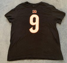 Nike Joe Burrow 9 Cincinnati Bengals NFL Player T-Shirt Size XL Mens