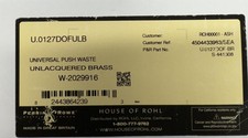 Perrin & Rowe U.0127DOFULB  Pop-Up Drain Assembly, Unlacquered Brass