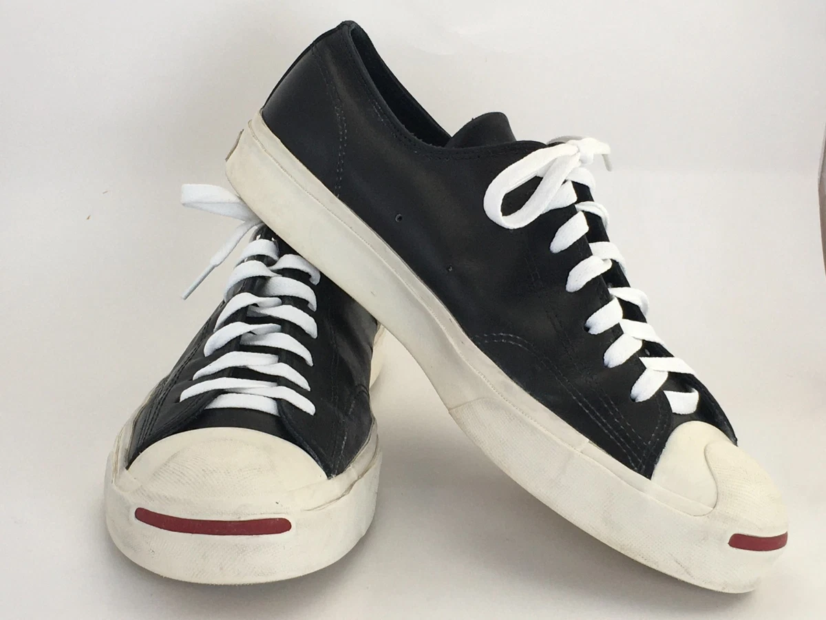 Converse Jack Purcell Leder Turnschuhe Herren 10 Damen 11,5 schwarz niedrig 170098C