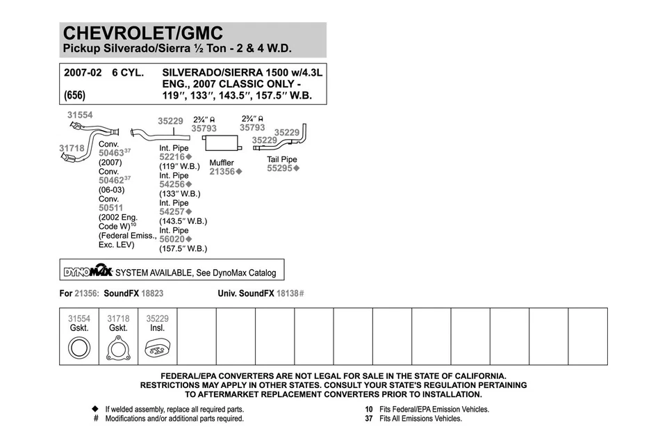 For Chevy Silverado 1500 Classic 07 Exhaust Muffler SoundFX Steel Oval Foto 4 de 4