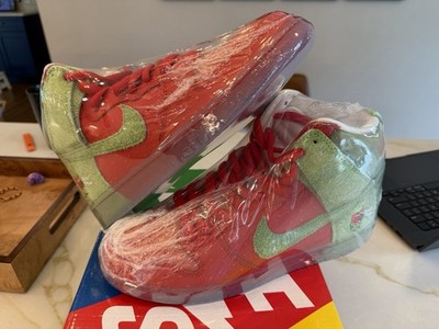 Nike SB Dunk High Pro QS  Strawberry Cough  Red/Green CW7093-600 10M/11 .5W DS