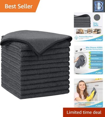 Eco-Friendly 12PK Microfiber Cleaning Rags   Scratch-Free, Quick-Dry, Reusable