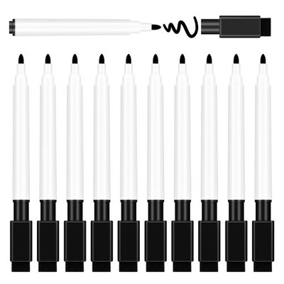 Yunai 10 Stück Schwarz Whiteboard Marker Stifte mit 1 Stück (10er Pack), 
