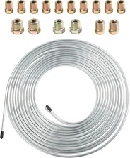 Upgraded 25 Ft 3/16" Brake Line Tubing Kit, 2025 New Stainless Brake Silver