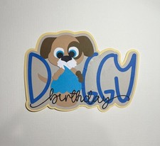 Doggy Birthday Scrapbook Die Cut  Cute Puppy Birthday Title   