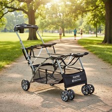 Universal Double Stroller with Quick Fold Extra Storage for Busy Families