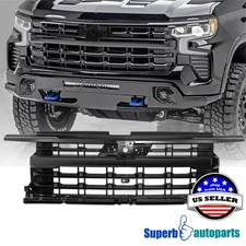 For 2022-2025 Chevy Silverado 1500 Glossy Black Front Hood Grille