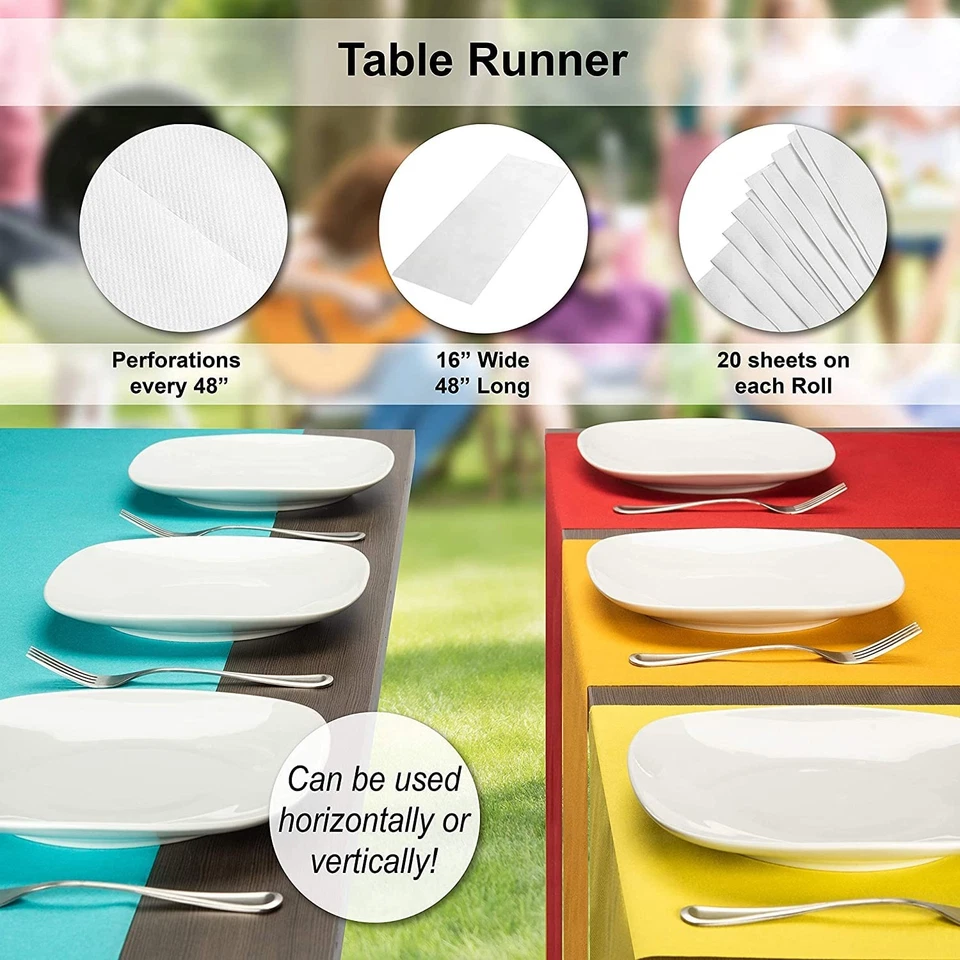 American Homestead Paper Table Runner Roll - 78 ft. Disposable Linen-Like Tab... - Image 3 of 4