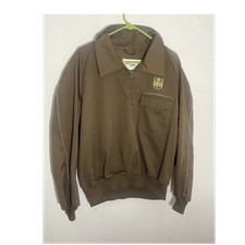 Vintage 80s 90s UPS Brown Zip-Front Nylon Work Jacket Men  s XL 46-48 1885