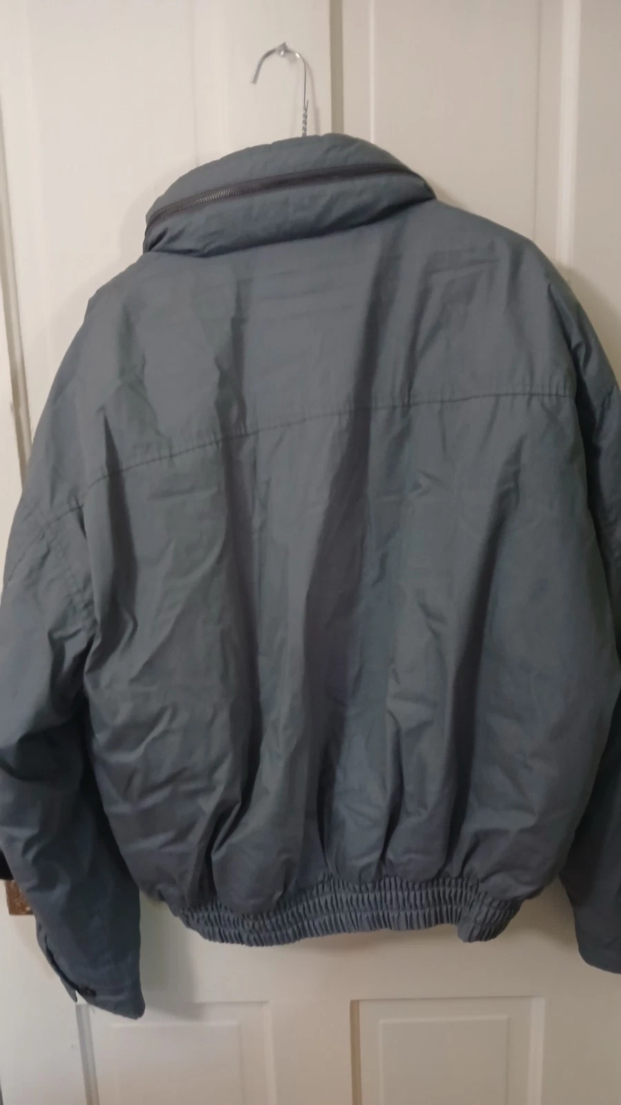 The Mens Store Winter Bomber Jacket Gray Zipup Hoodzip Pockets L - product detail image 5