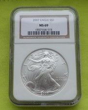 2007 USA American Eagle Bullion Liberty Dollar 1oz [MS69 NGC Slab] .999 Silver