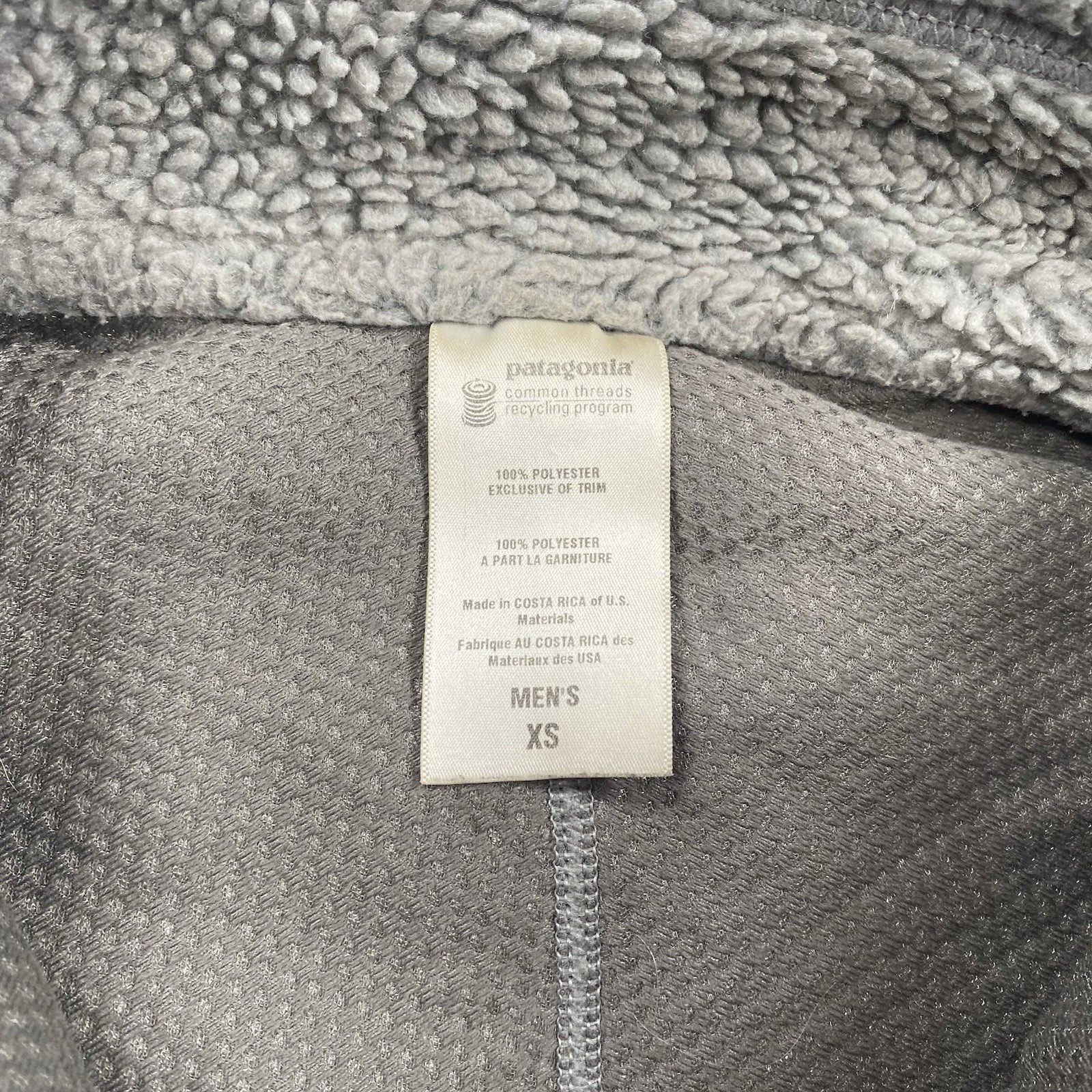 Patagonia Retro-X Deep Pile Fleece Jacket Men’s Size XS Gray Red Pocket Zip Up thumbnail 6