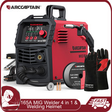 ARCCAPTAIN 165A MIG Welder 4 in 1 LED Display MIG/Lift TIG/Stick &Welding Gloves