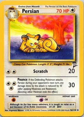 Pokémon TCG  Persian Base Set 2 Uncommon Regular