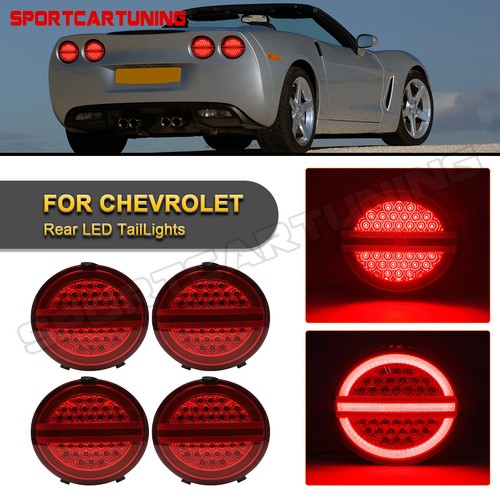 For 20052013 Chevrolet Corvette C6 LED Red Halo Ring Rear Brake Tail