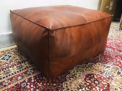 30''Real Moroccan Ottoman Pouffe New Leather Handmade Premium Quality