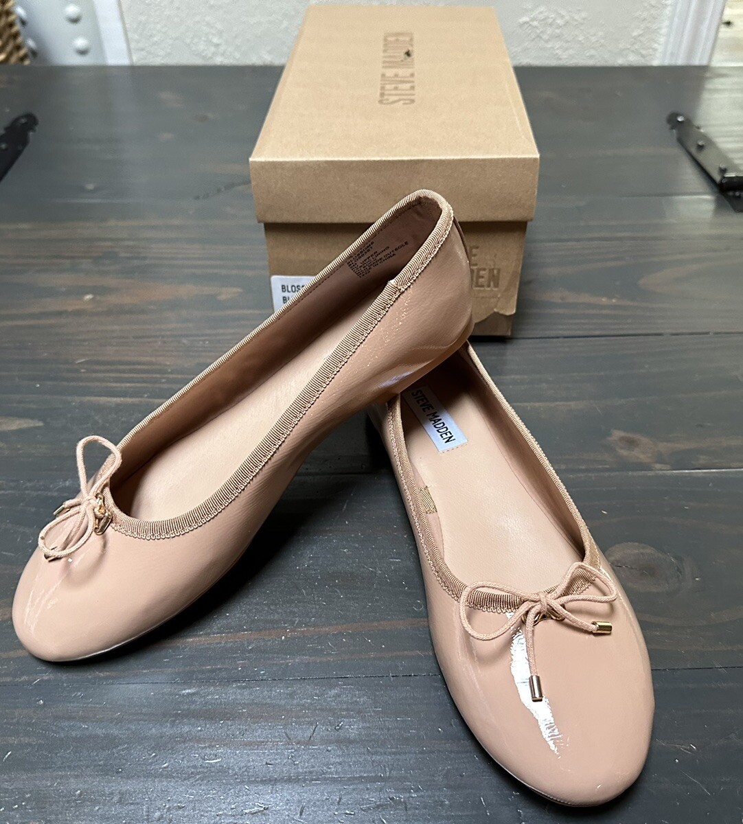 Steve Madden Blossoms Women's SZ Flats Shoes Slip-on Blush Patent Leather  NEW