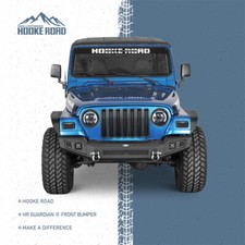 Fit 97-06 Jeep Wrangler Tj Full Width Textured Front Bumper W D-ring Led Light