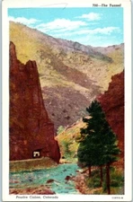 Vintage Card #700 The Tunnel Poudre Canon, Colorado Sanborn Souvenir Co. 1940's