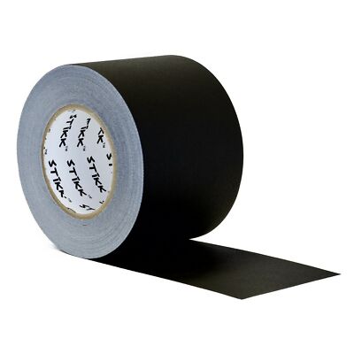 4'' x 60 Yard 96mm x 55 m 11 mil STIKK Black Gaffers Tape No Residue Cloth Matte