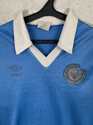 MANCHESTER CITY 1970/1980 HOME FOOTBALL SHIRT UMBRO LONG SLEEVE