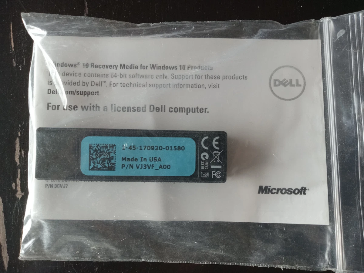 Dell Windows 10 Recovery Media USB Part VJ3VF_A00 - NEW