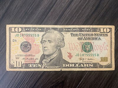2017 $10 Dollar Bill Fancy Serial Five Of A Kind Fives 2017 $10 Dollar Bill Fancy Serial Five Of A Kind Fives