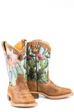 Tin Haul Girls Toddler/Kids 13 Pink/Tan Leather Cactilicious Cowboy Boots
