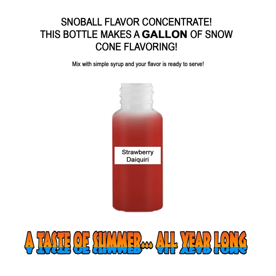 SUMMER SNOW ENTERTAINMENT STRAWBERRY DAIQUIRI SYRUP MIX Snow CONE/SHAVED ICE Flavor GALLON CONCENTRATE #1