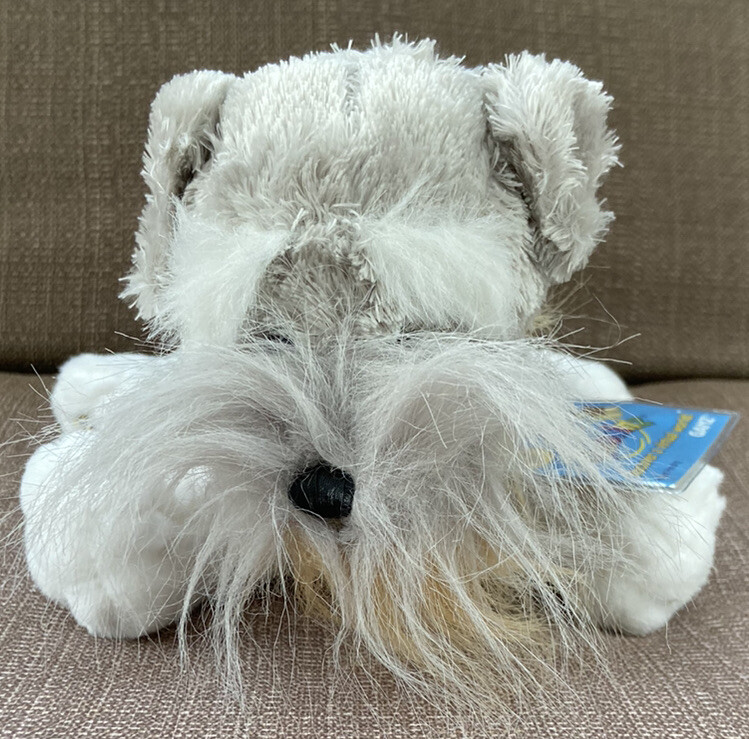 Ganz Webkinz 8” Schnauzer Dog Gray White Plush Stuffed Animal Toy