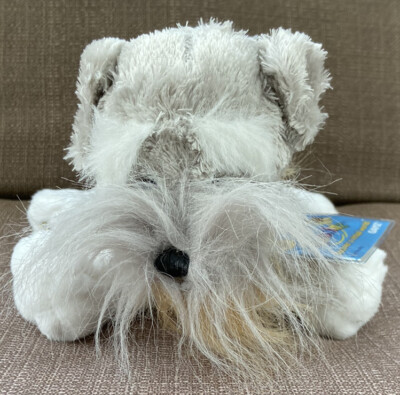 Ganz Webkinz 8” Schnauzer Dog Gray White Plush Stuffed Animal Toy