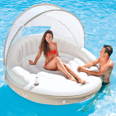 Intex Canopy Island Ø199cm Badeinsel Schwimmliege Pool Lounge Wasserliege 58292