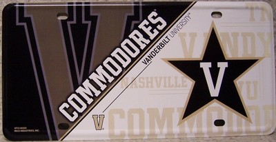 NCAA Aluminum License Plate Vanderbilt University Commodores NEW
