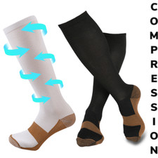 6 Pairs Knee High Compression Socks 20-30 mmHg Closed Toe Sox Surgical Stockings