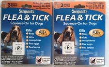 Sergeant's Flea & Tick Squeeze-On for Dogs between 33 - 66 lb, 2 boxes
