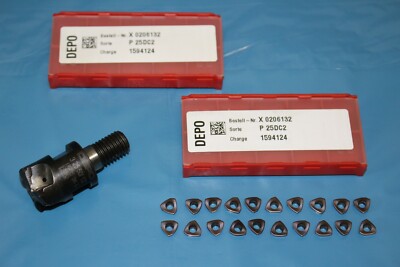 Depo Polygon M12 Einschraubfräser Fräser 32550/12 +20 Stk X 0206132 Wendeplatten