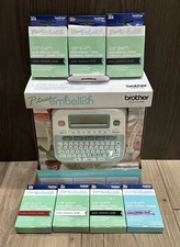 Brother P-touch Embellish Ribbon & Tape Label Printer Machine w/ Tape & Ribbon!