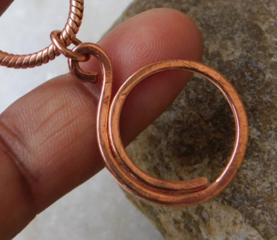 1Pc Pure Copper Healing Spiral Circle Pendant Locket, Jewelry, Spiritual Kriya