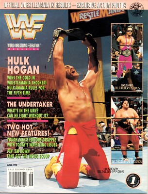 Hulk Hogan Bret Hart June 1993 WWF Pro Wrestling Magazine WWE HOF