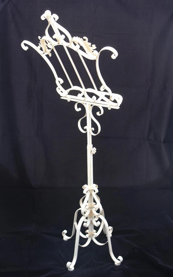 Notenständer aus Eisen im antiken Stil in weiß Shabby Chic (1622) - Bild 2 von 2