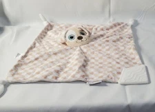 Booginhead Pacipal Puppy Dog White Tan Baby Lovey Security Blanket Teether Plush