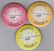 I passed my flute exam Music instrument success badge, grade 1 to 8 available