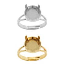 Brass Adjustable Ring Bases for Rivoli Shape Round Stones 10.7mm * Choose Color