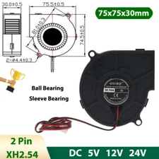 7530 Radial Turbo Blower Fan Mini Brushless Cooling Fan DC 5/12/24V 75x75x30mm