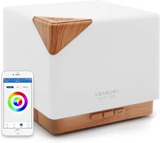 ASAKUKI Smart WiFi Oil Diffuser, Alexa & Google Compatible, 700ml, 7 LED Colors