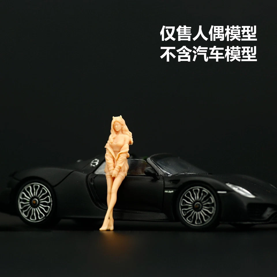 1:64 1:43 Unpainted Cat Ear Beauty Miniature Figure Toys For Cars Vehicles - Image 2 of 2